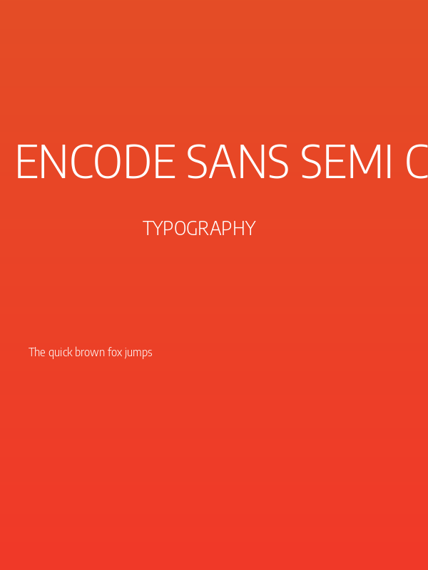 Encode Sans Semi Condensed Light Poster