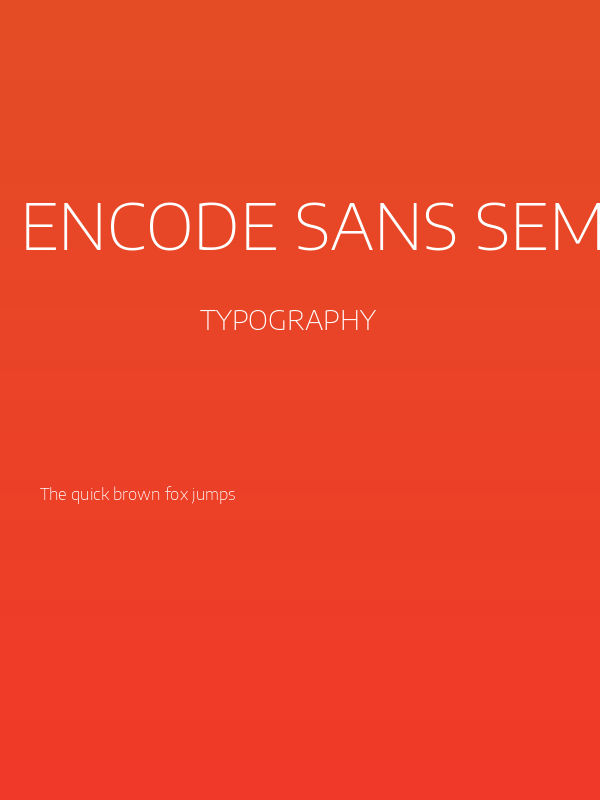Encode Sans Semi Expanded ExtraLight Poster