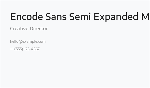 Encode Sans Semi Expanded Medium Business Card