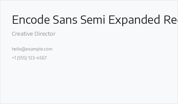 Encode Sans Semi Expanded Regular Business Card