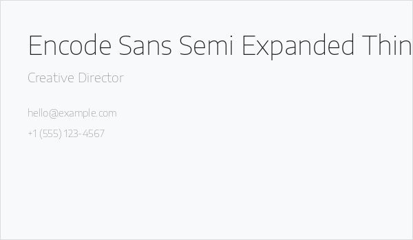 Encode Sans Semi Expanded Thin Business Card