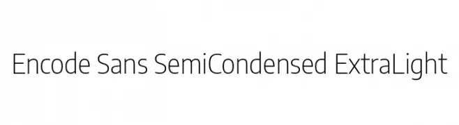 Encode Sans SemiCondensed ExtraLight  font caratteri gratis
