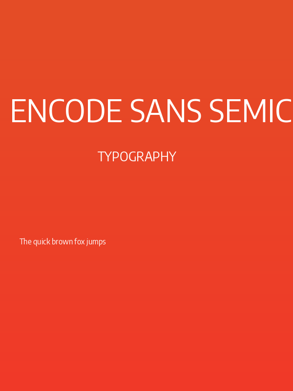 Encode Sans SemiCondensed Regular Poster