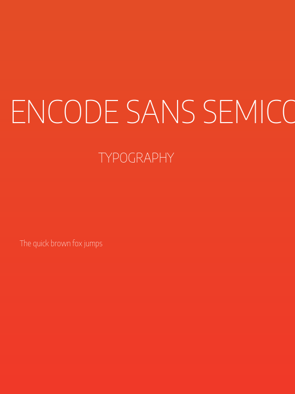 Encode Sans SemiCondensed Thin Poster