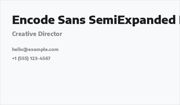 Encode Sans SemiExpanded ExtraBold Business Card
