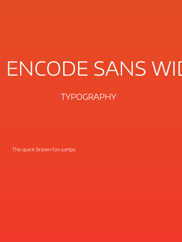 Encode Sans Wide Light Poster