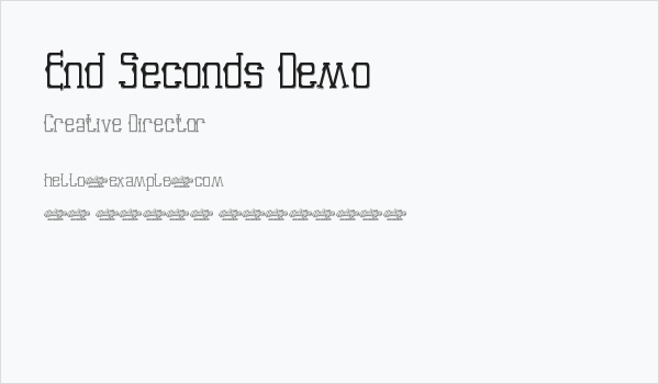 End Seconds Demo Business Card