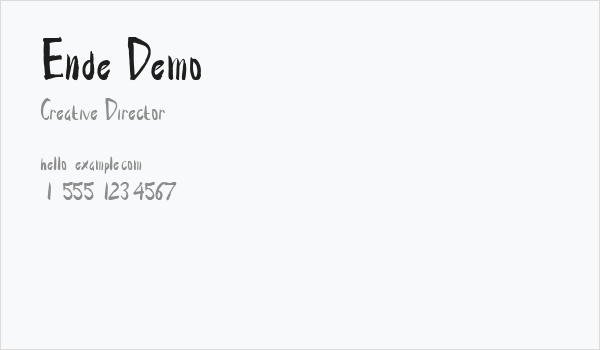 Ende Demo Business Card