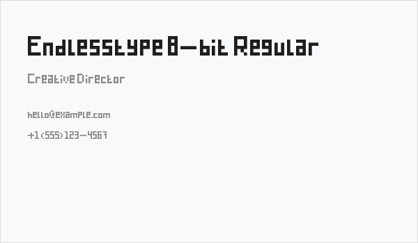 Endlesstype 8-bit Regular Business Card