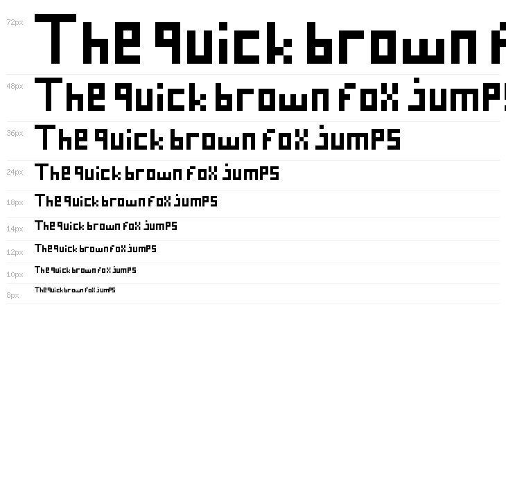 Endlesstype 8-bit Regular Waterfall