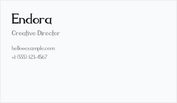 Endora Business Card