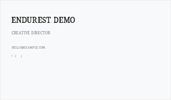Endurest Demo Business Card
