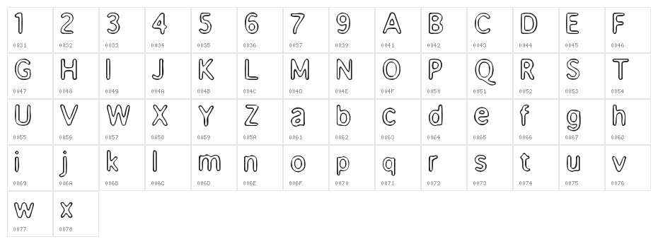 Enemafont Character Map