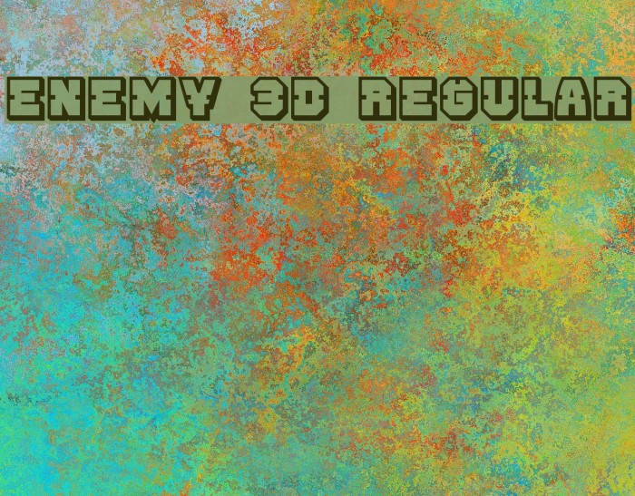 Enemy 3D Regular Font examples