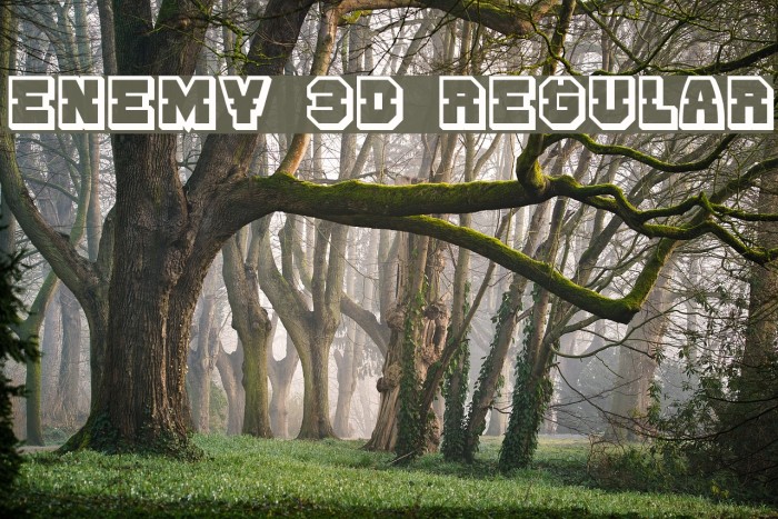 Enemy 3D Regular Font examples