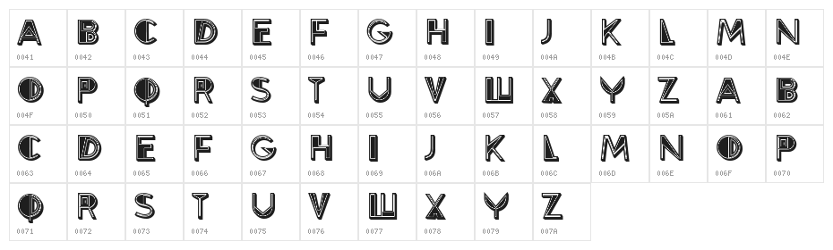 Energized Filled Regular Character Map