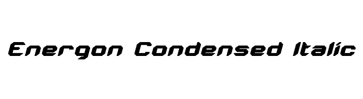 Energon Condensed Italic  नि: शुल्क फ़ॉन्ट्स डाउनलोड