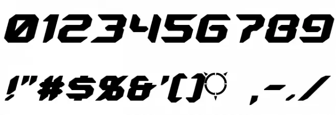 Energon Condensed Italic Шрифта ДРУГИЕ символов