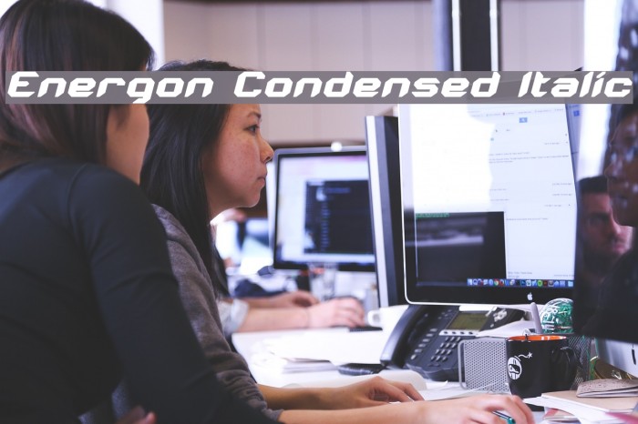 Energon Condensed Italic Шрифта examples