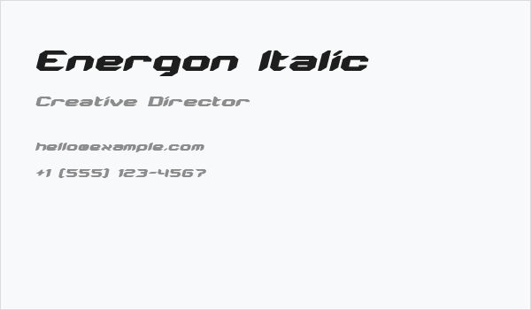 Energon Italic Business Card