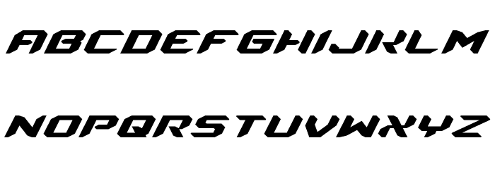 Energon Oblique Font LOWERCASE