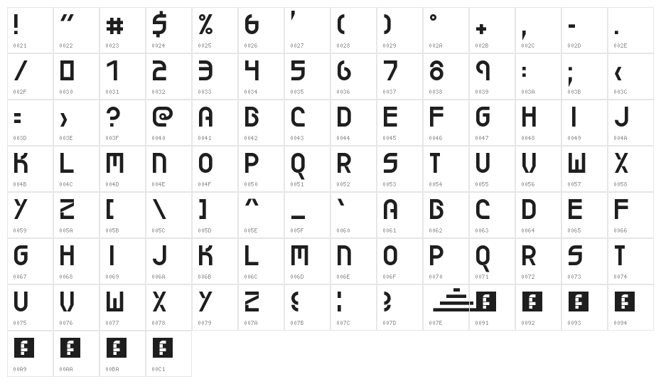 Energy Dome NBP Regular Character Map