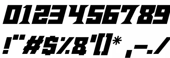 Energy Spike Italic Font OTHER CHARS