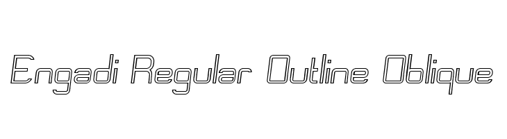 Engadi Regular Outline Oblique Font