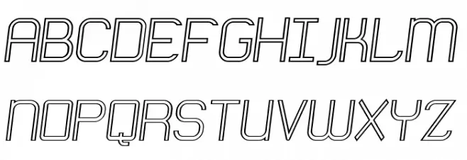 Engadi Regular Outline Oblique Polices MAJUSCULES