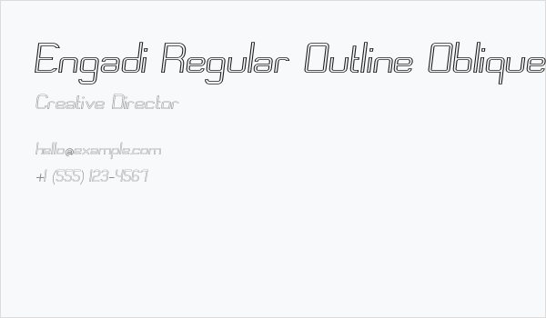 Engadi Regular Outline Oblique Business Card
