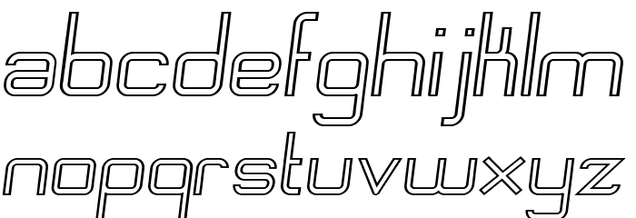 Engadi Regular Outline Oblique Font LOWERCASE
