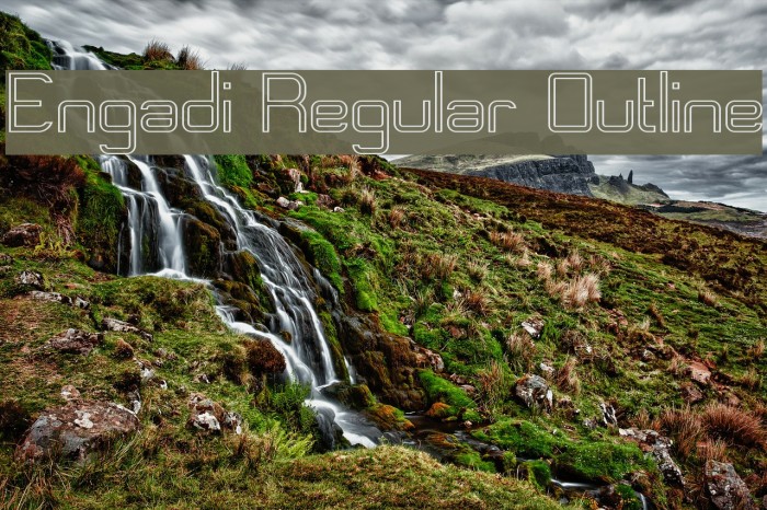 Engadi Regular Outline Font examples