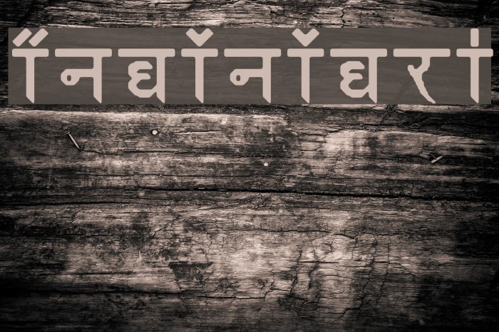 Enganagri Font examples