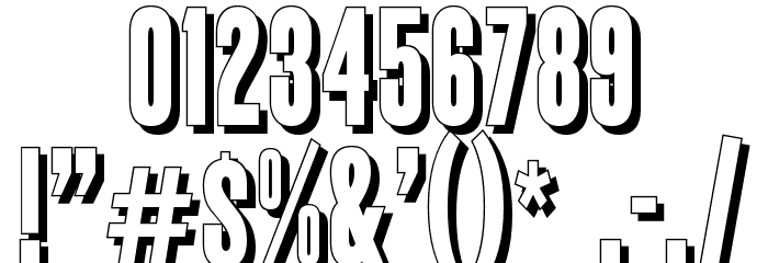 Enge Holzschrift Shadow Font OTHER CHARS