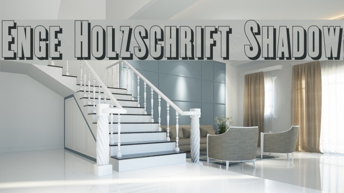Enge Holzschrift Shadow Font examples