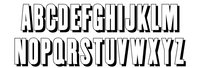 Enge Holzschrift Shadow Font LOWERCASE
