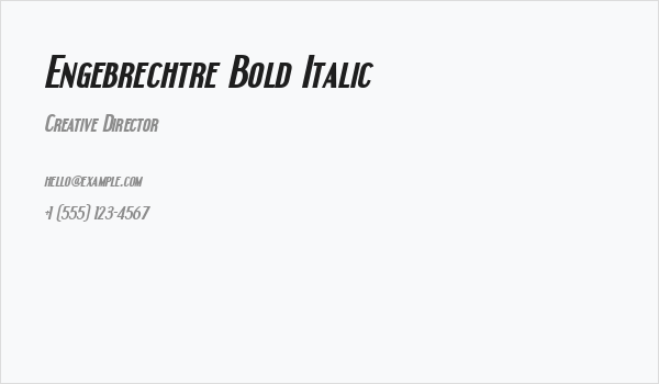 Engebrechtre Bold Italic Business Card