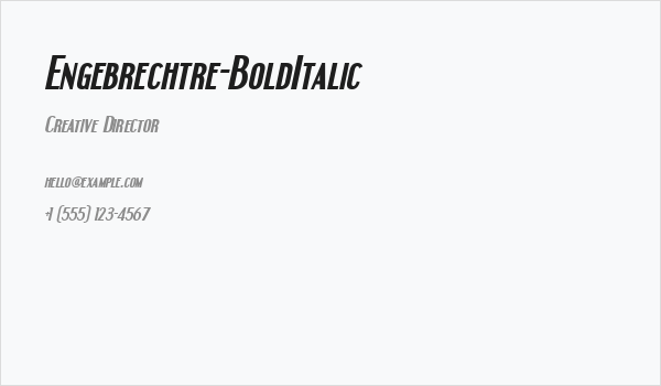 Engebrechtre-BoldItalic Business Card