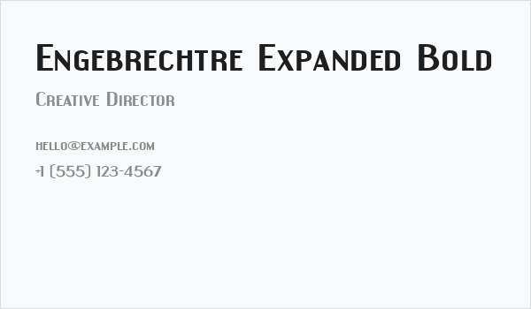 Engebrechtre Expanded Bold Business Card