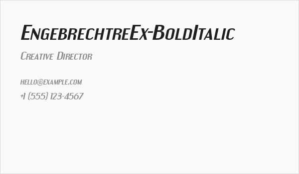 EngebrechtreEx-BoldItalic Business Card
