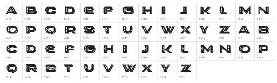 Engeza Regular Character Map