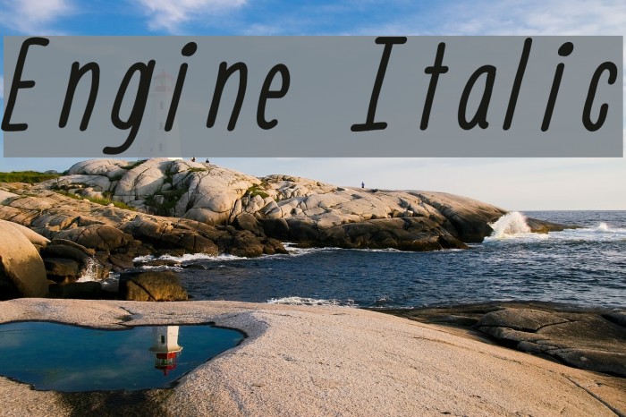 Engine Italic Font examples