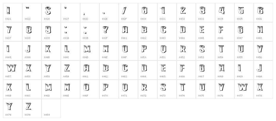 Engine Regular Character Map