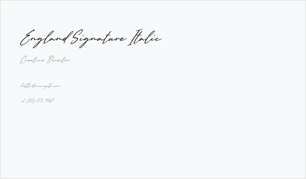 England Signature Italic Business Card