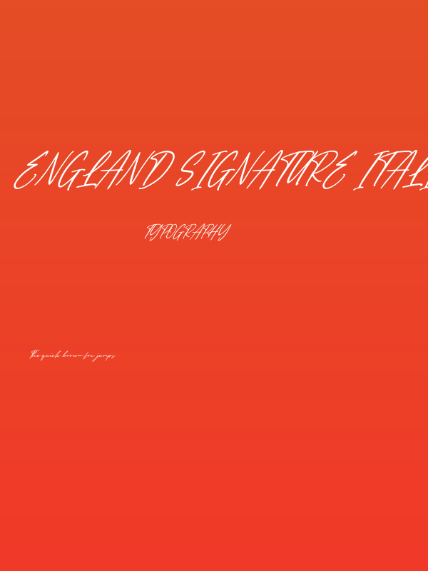 England Signature Italic Poster