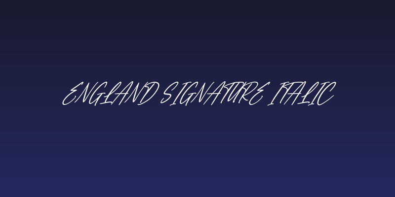 England Signature Italic Social Header
