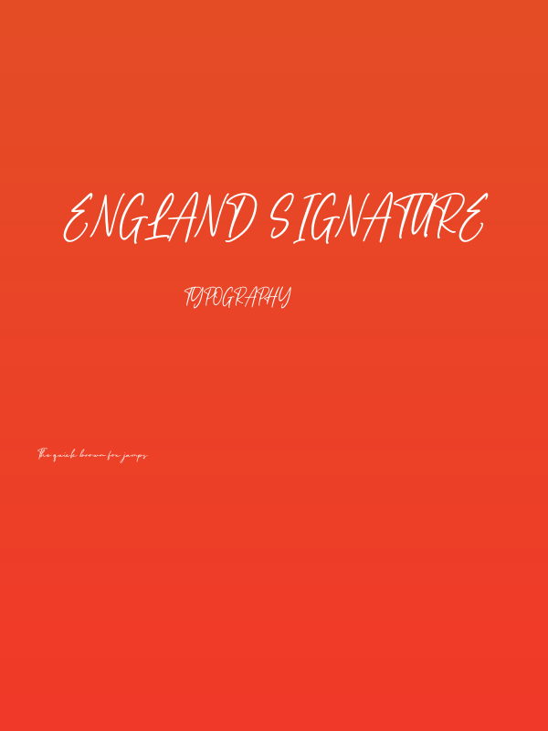England Signature Poster