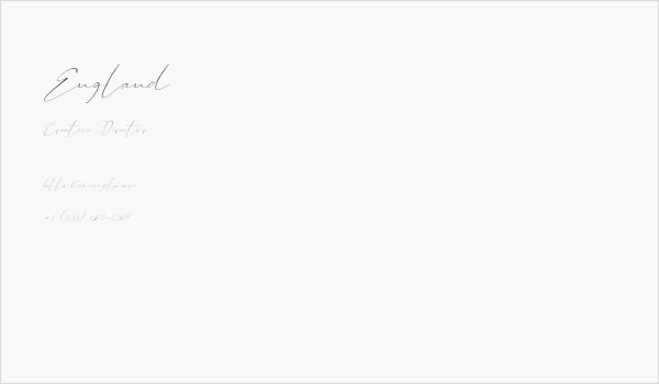 England Business Card