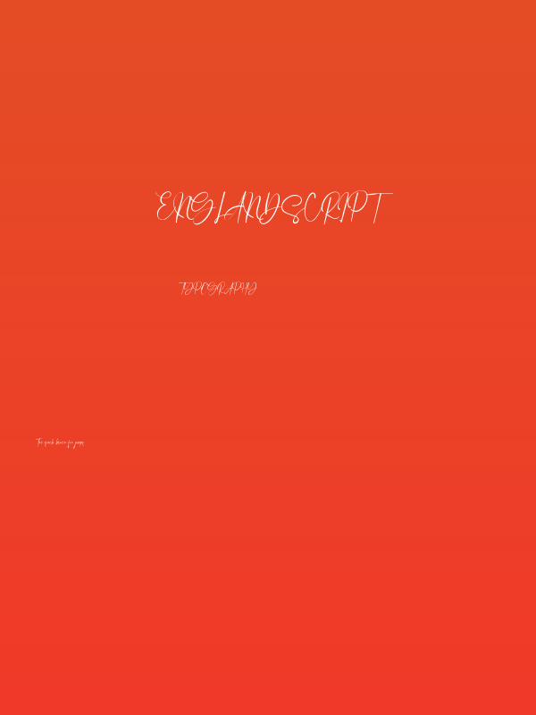 EnglandScript Poster