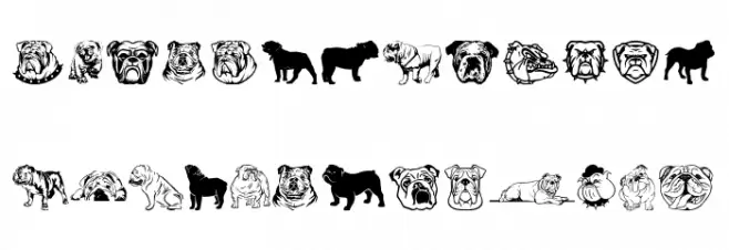 English Bulldog फ़ॉन्ट लोअरकेस